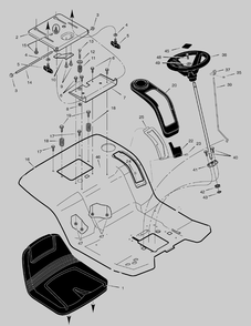 Seat Deck Diagram and Parts List for 461603X48A 2003 Briggs and Stratton Lawn Tractor